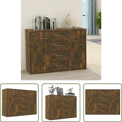 Produktbild von The Living Store Sideboard Räuchereiche 88x30x65 cm Holzwerkstoff