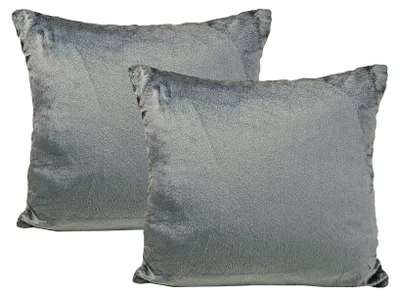 Produktbild von JACK 2er Set Teddy Flausch Kissenhülle Kissenbezug flauschig kuschlig weich Grau 40 x 40 cm