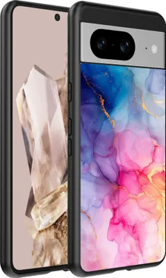 Immagine prodotto di Adatto per Google Pixel 8 Pro Custodia per telefono con stampa in marmo - Custodia in TPU con design in marmo - Arcobaleno - Smartphonics