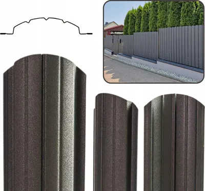 Zdjęcie produktu dla Nora Sztacheta Metalowa Ogrodzeniowa Ocynkowana Dwustronna Grafit Mat 90 cm