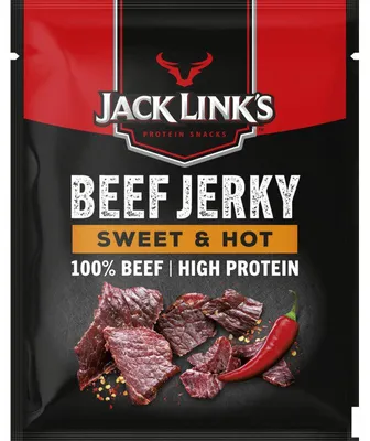 Produktbild von Jack Link's Beef Jerky Sweet & Hot 40g – würziger, süßer Protein-Snack