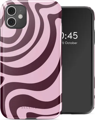 Image de Selencia Vivid Backcover pour l'Apple iPhone 11 - Wavy Swirl Pink Plum