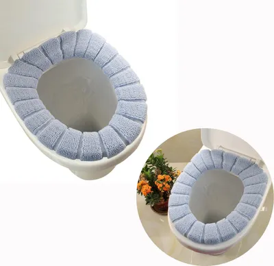 Produktbild von WC Sitzbezug Deckelbezug Cover Closestool Matte Deckel Pad Ersatz Weiche WC Closestool Sitz Auflage für Bad Sitzkissen (Grau)