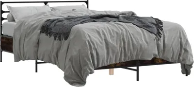 Immagine prodotto di vidaXL Struttura letto in rovere affumicato 140x200 cm materiale a base di legno e metallo