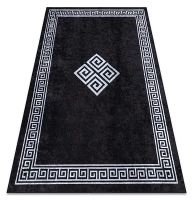 Image de Tapis lavable MIRO 52071.804 Cadre, grec antidérapant - noir / blanc noir 120x170 cm