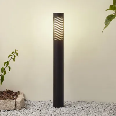Produktbild von Lindby Wegeleuchte Lurinda, schwarz, Alu, Ø 10,5 cm