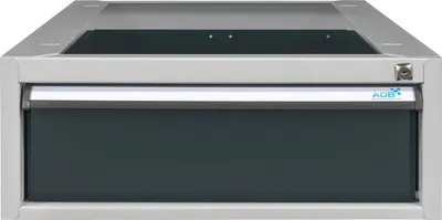 Produktbild von Einzelschublade für Werkbank Rhino| HxBxT 20x54x70cm | Traglast 40kg | Lichtgrau/Anthrazitgrau