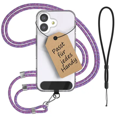 Produktbild von EAZY CASE Handykette Universal für jedes Smartphone, Handyband zum Umhängen mit kleinerem Einlege-Pad, Crossbody Kette in Rosa