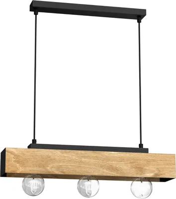 Obrázek produktu pro Dřevěná závěsná lampa 57 cm Miluza 3xE27 15W Luminex