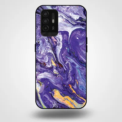Produktbild von Smartphonica Handytasche für OPPO A94 5G mit Marmordruck - TPU Rückseite Fall Marmor Design - Gold Lila