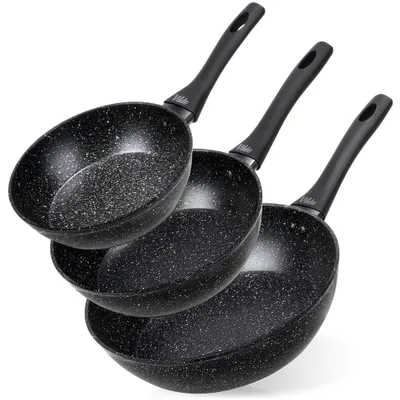 Produktbild von Vilde | Bratpfannen 3er Set - Ø 20/24/28 cm - Aluminium - Antihaftbeschichtung - GRANITICA