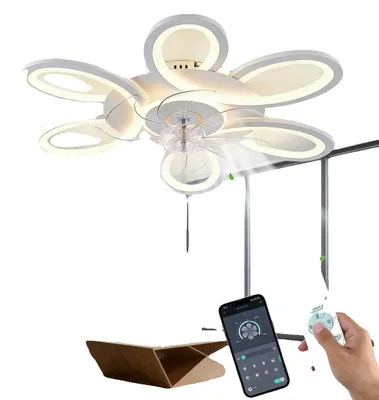 Immagine prodotto di Ventilatore a soffitto, luce dimmerabile, telecomando, BIANCO, 220 V