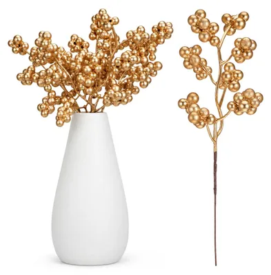 Kunstkerstbessen Gold 12er-Set 19x8x3 cm für Weihnachtsdeko