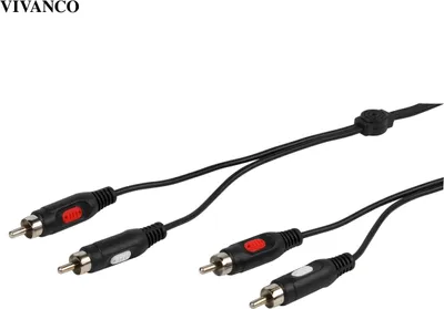 Produktbild von ViVanco™46015, 2 x RCA, Männlich, 2 x RCA, Männlich, 7,5 m, Schwarz