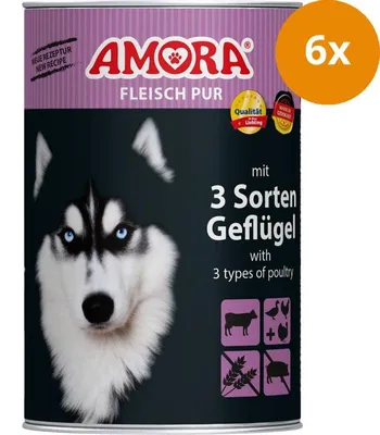 Image de AMORA Dog Fleisch Pur mit 3 Sorten Geflügel 400g