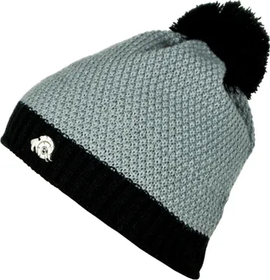 Produktbild von GUGGEN MOUNTAIN Wintermütze Mütze für Damen und Herren mit Bommel Strickmütze Bommelmütze Warme Classic Mützen Cap Mütze mit leichtem Fleecefutter Hellgrau-Schwarz