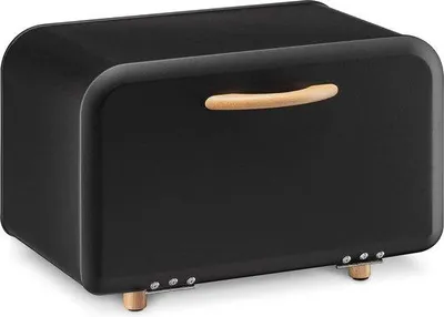 Produktbild von Schwarze Metall-Brotbox mit Vorderöffnung