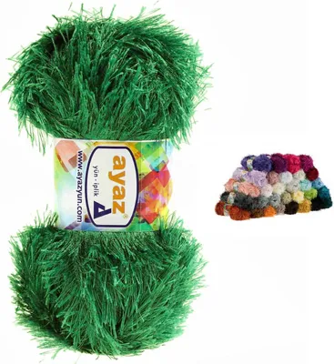 Produktbild von Fransenstrickgarn Yumos 140m/100g Fancy Strickgarn Garn Strickwolle 40 Farben