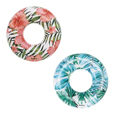 Zdjęcie produktu dla Bestway 36237, Wielobarwny, Przezroczysty, Pierścień do pływania, Obraz, PCW, Chłopak, dziewczyna, Tropical print