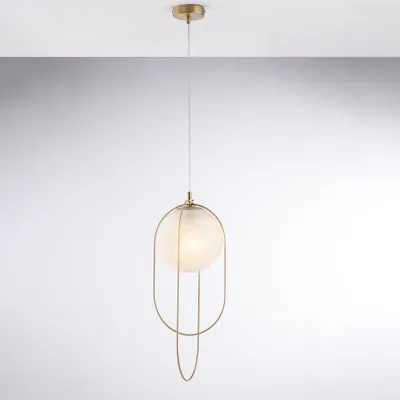 Image de Erik Suspension en fer chromé noir 1 lumière avec sphère dm.20 156 d.23 BL277-S1-BRZ