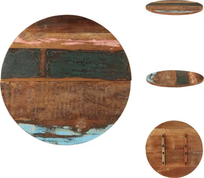 Image de vidaXL Plateau de table Rond 70 cm 25-27 mm Vieux bois massif - Plateaux de table