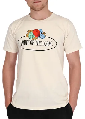 Produktbild von Fruit of the Loom T-Shirt mit Vintage Logo Farbe: natur Größe: L