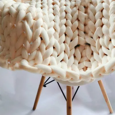 Produktbild von Weiches super chunky Baumwollgarn - Umfangreiches Kerngarn für Armstricken, Häkeln, Filzen - Creme