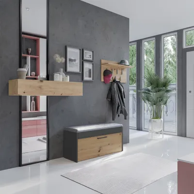 Produktbild von Moderne Schuhschrank PARMA mit Sitzfläche und Stauraum