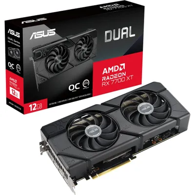 Obrázok produktu pre ASUS Dual -RX7700XT-O12G, Radeon RX 7700 XT, 12 GB, GDDR6, 192 bit, 7680 x 4320 px, PCI Express 4.0
