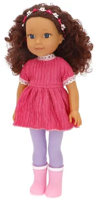 Zdjęcie produktu dla Lalka ColorBaby Mara 39361, ruchoma, 36 cm, kręcone brązowe włosy, w swobodnym stylu