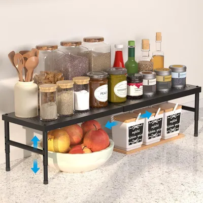 Zdjęcie produktu dla Omgoods - Wysuwane półki kuchenne - Regulowane półki na przyprawy do szafki kuchennej