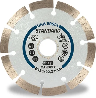 Produktbild von MandreX Diamanttrennscheibe Universal Standard Ø 125 mm Bohrung 22,23 mm