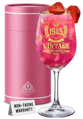 Weinglas personalisiert 80. Geburtstag 1945 Kristall 475 ml