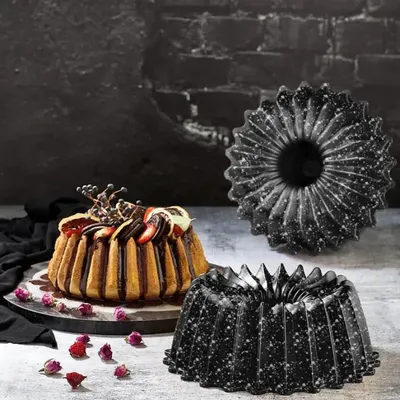 Produktbild von LINDO Kuchenform Schwarz 26 cm mit Granitoptik und Antihaftbeschichtung