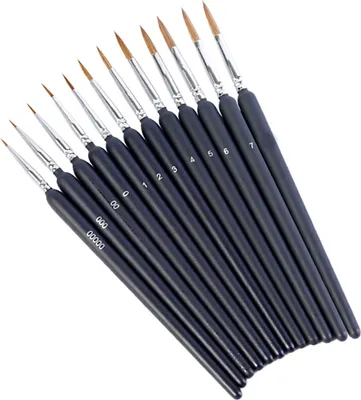 Obrázek produktu pro 11 ks Detail Paint Brush Set Multipurpose Copper Pen Barrel Art Paint Brushes for Line Drawing (sada štětců pro malování)