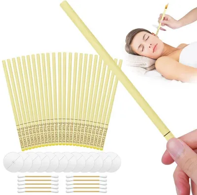 Produktbild von ACWOO Natürliche Ohrenkerzen 24 Stück Ohrenschmalz Entferner Kerzen Kit