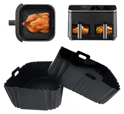 Productafbeelding van Siliconenvorm voor luchtfriteuse, 2 stuks, herbruikbaar, voor 8-in-1 Dual Zone Air Fryer XXL 8,5 L