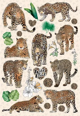 Produktbild von Sanders & Sanders Wandtattoo Leopard Beige 42.5 x 65 cm
