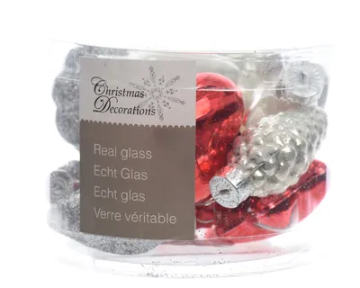 Produktbild von Bruchsichere Weihnachtskugeln Mix 12 Stück 4,5 cm
