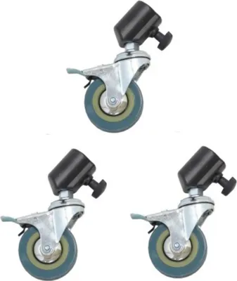 Produktbild von DynaSun SA75A Kit mit 3 75-mm-Rädern mit Bremse für Ständer