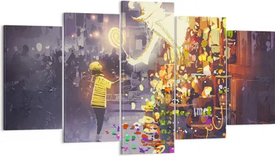 Produktbild von Bild auf Leinwand - Leinwandbild - Fantasie Märchen - 160x85cm - Wand Bild - Wanddeko - Wandbilder - Leinwanddruck - Bilder - Kunstdruck - Wanddekoration - Leinwand bilder - Wandkunst - EA160x85-3901