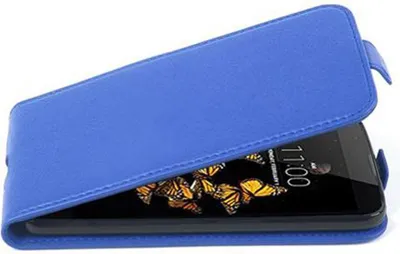 Produktbild von Cadorabo Schutzhülle für LG K8 2016 Hülle in Blau Flip Etui Handyhülle Case Cover Kunstleder