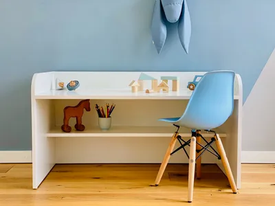 Produktbild von Schreibtisch mit Zwischenregal unter der Tischplatte, 97x48 cm, 46 cm hoch