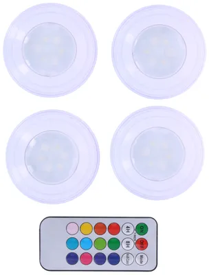 Image de 12x Grundig LED Lamps 4er Set Autocollant Changeur de couleur Eclairage