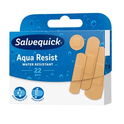 Obrázek produktu pro Salvequick Aqua Resist Wodoodporne plastry opatrunkowe, 22 sztuk