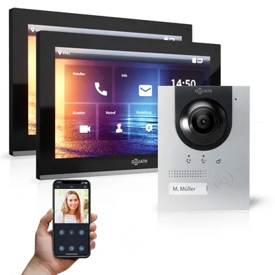 Produktbild von GOLIATH PRO IP Gegensprechanlage | App | Silber | 1-Familienhaus | 2x 10 Zoll | Aufputz | 180°