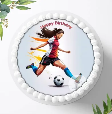 Produktbild von Für die Geburtstags Torte ein Tortenaufleger, Zuckerbild mit dem Motiv: Fußball, Essbares Foto für Torten, Fondant, Ø 20cm, 2076z
