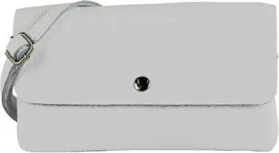 Produktbild von Damen Echtleder Umhängetasche Clutch Handgefertigt in Italien Verstellbarer Schultergurt 3 Fächer Leicht Kompakt Elegant