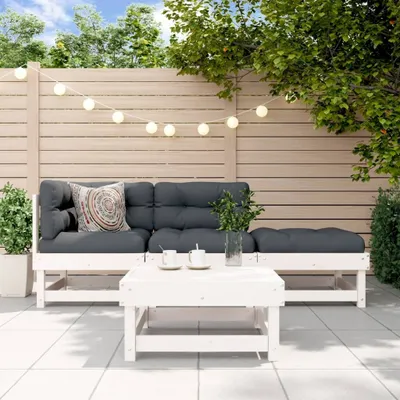 Produktbild von 4-tlg. Garten-Lounge-Set Weiß Massivholz Kiefer 3186481