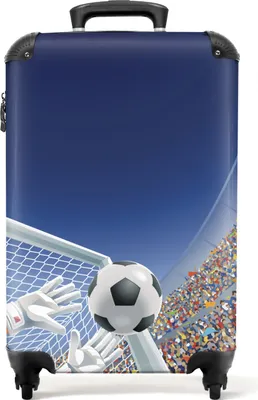 Produktbild von NoBoringSuitcases.com® Koffer Handgepäck Trolley Rollkoffer Kleine Reisekoffer mit 4 Rollen - Fußball - Torwart - Stadion - Tor - Kinder - Cabin Size < 55x40x23 cm & 55x40x20 cm - Fotokoffer - Kabinenkoffer - BoardgepäckHandgepäck Koffer 55x35x20 cm, 36L,